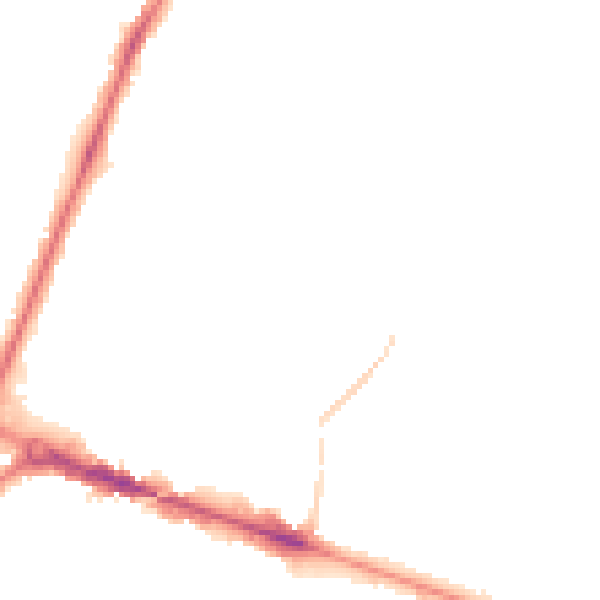 Night-time road noise heatmap for BH12 1HB