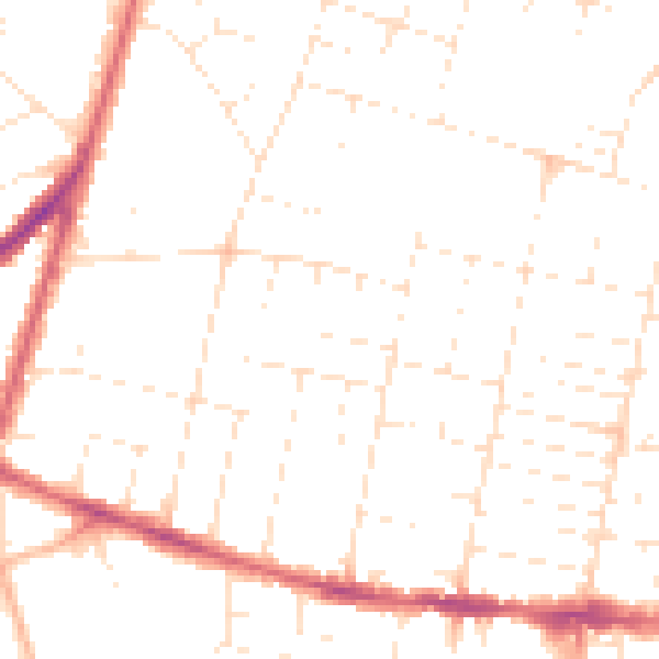 Daytime road noise heatmap for BH12 3DG
