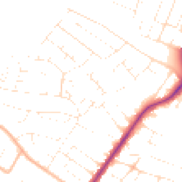 Daytime road noise heatmap for BH12 4DG