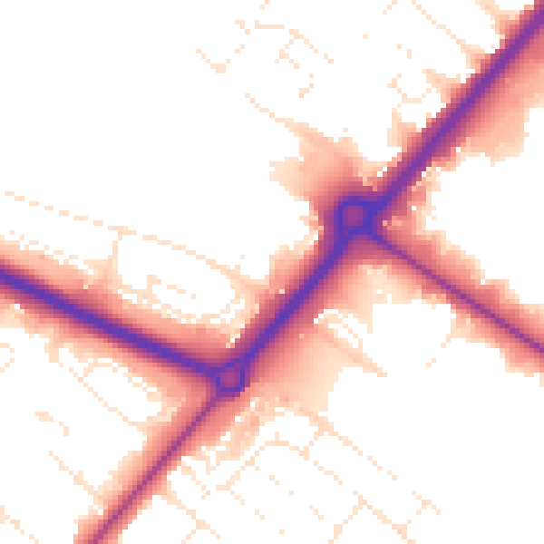 Daytime road noise heatmap for BH12 4PG