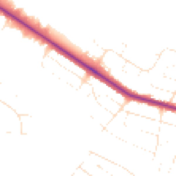Daytime road noise heatmap for BH12 5AN