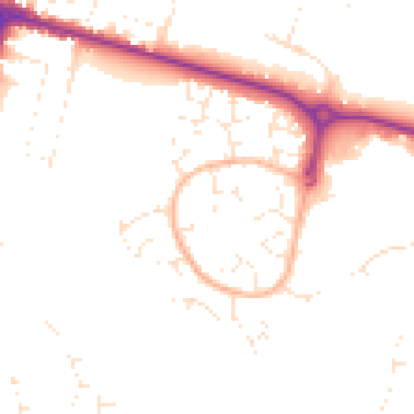 Daytime road noise heatmap for BH12 5EX