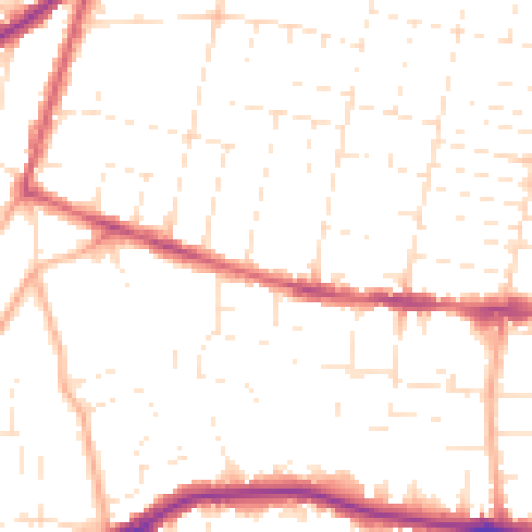 Daytime road noise heatmap for BH14 0AE