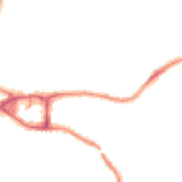 Night-time road noise heatmap for BH14 0AF