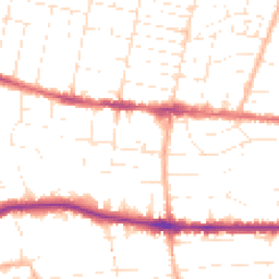Daytime road noise heatmap for BH14 0BH