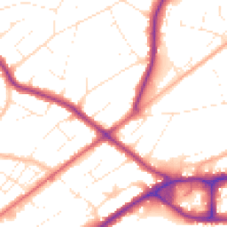 Daytime road noise heatmap for BH14 0BL