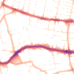Daytime road noise heatmap for BH14 0BQ