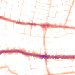Daytime road noise heatmap for BH14 0BZ