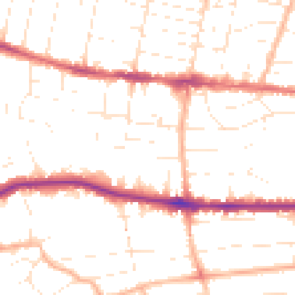 Daytime road noise heatmap for BH14 0DH