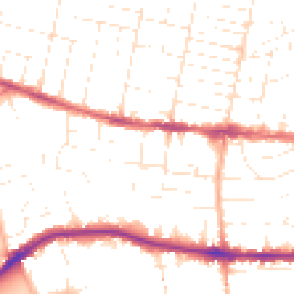 Daytime road noise heatmap for BH14 0DS