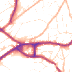 Daytime road noise heatmap for BH14 0LT