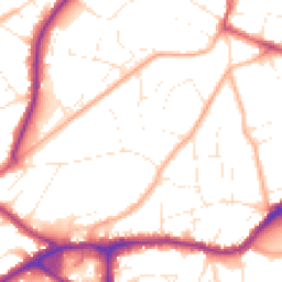 Daytime road noise heatmap for BH14 0PL