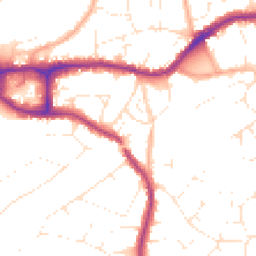 Daytime road noise heatmap for BH14 8AX