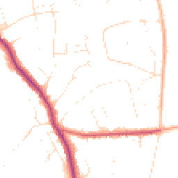 Daytime road noise heatmap for BH14 8JQ