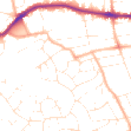 Daytime road noise heatmap for BH14 8SZ