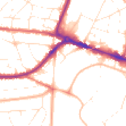Daytime road noise heatmap for BH14 9AF