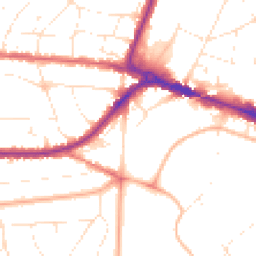 Daytime road noise heatmap for BH14 9AY