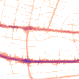 Daytime road noise heatmap for BH14 9EL