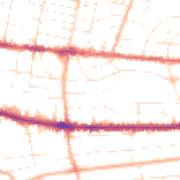 Daytime road noise heatmap for BH14 9EQ