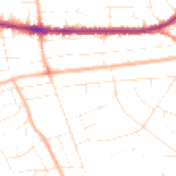 Daytime road noise heatmap for BH14 9NP