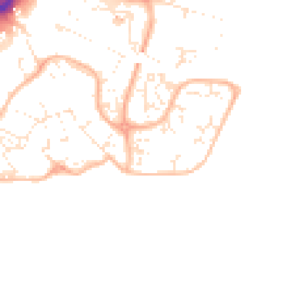 Daytime road noise heatmap for BH15 1UL