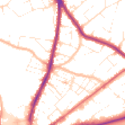 Daytime road noise heatmap for BH15 2EY
