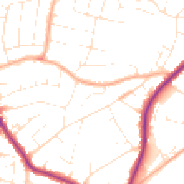 Daytime road noise heatmap for BH15 3SN