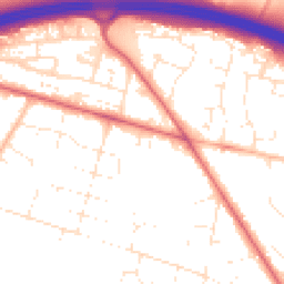 Daytime road noise heatmap for BH16 5DQ