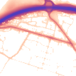 Daytime road noise heatmap for BH16 5DT
