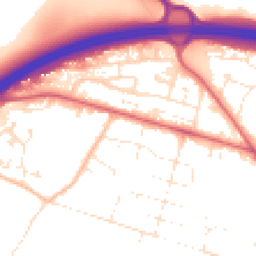 Daytime road noise heatmap for BH16 5FD