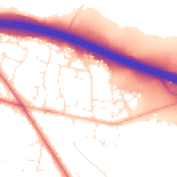 Daytime road noise heatmap for BH16 5HN