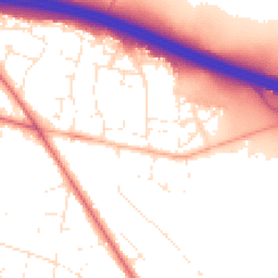 Daytime road noise heatmap for BH16 5HW