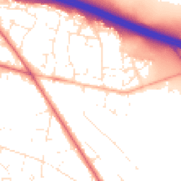 Daytime road noise heatmap for BH16 5JB