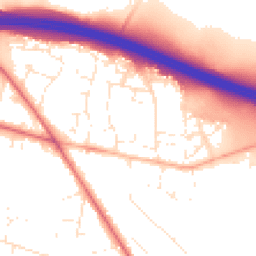 Daytime road noise heatmap for BH16 5JP