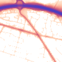 Daytime road noise heatmap for BH16 5NR