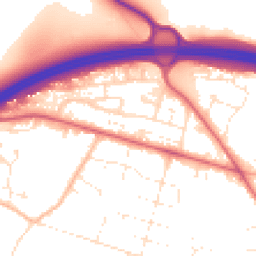 Daytime road noise heatmap for BH16 5NS