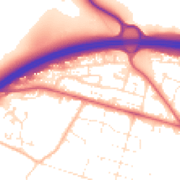 Daytime road noise heatmap for BH16 5NU