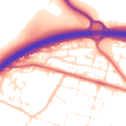 Daytime road noise heatmap for BH16 5NZ