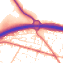Daytime road noise heatmap for BH16 5QE