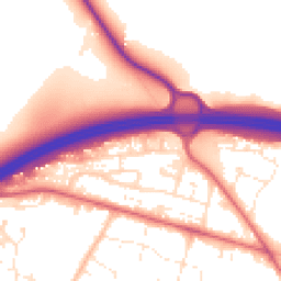 Daytime road noise heatmap for BH16 5QF