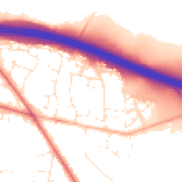 Daytime road noise heatmap for BH16 5RE