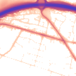 Daytime road noise heatmap for BH16 5RY
