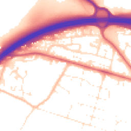 Daytime road noise heatmap for BH16 5SP