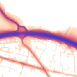 Daytime road noise heatmap for BH16 5SX