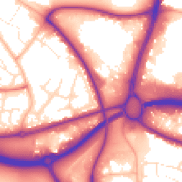 Daytime road noise heatmap for BH17 7AW