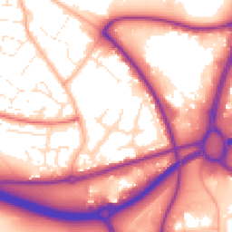 Daytime road noise heatmap for BH17 7AX