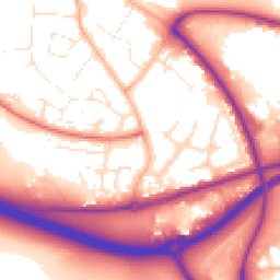 Daytime road noise heatmap for BH17 7BN