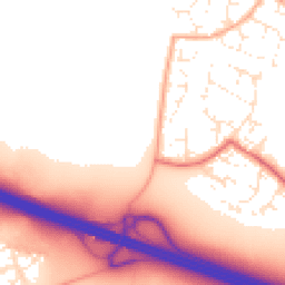 Daytime road noise heatmap for BH17 7BQ