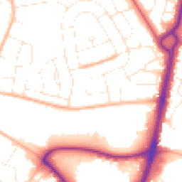 Daytime road noise heatmap for BH17 7EY