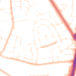 Daytime road noise heatmap for BH17 7JQ